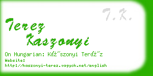 terez kaszonyi business card